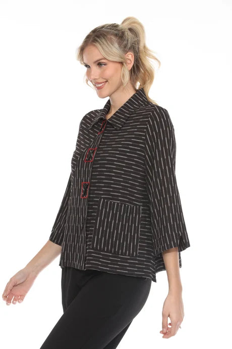 BLACK/SILVER CROP JACKET-MOONLIGHT