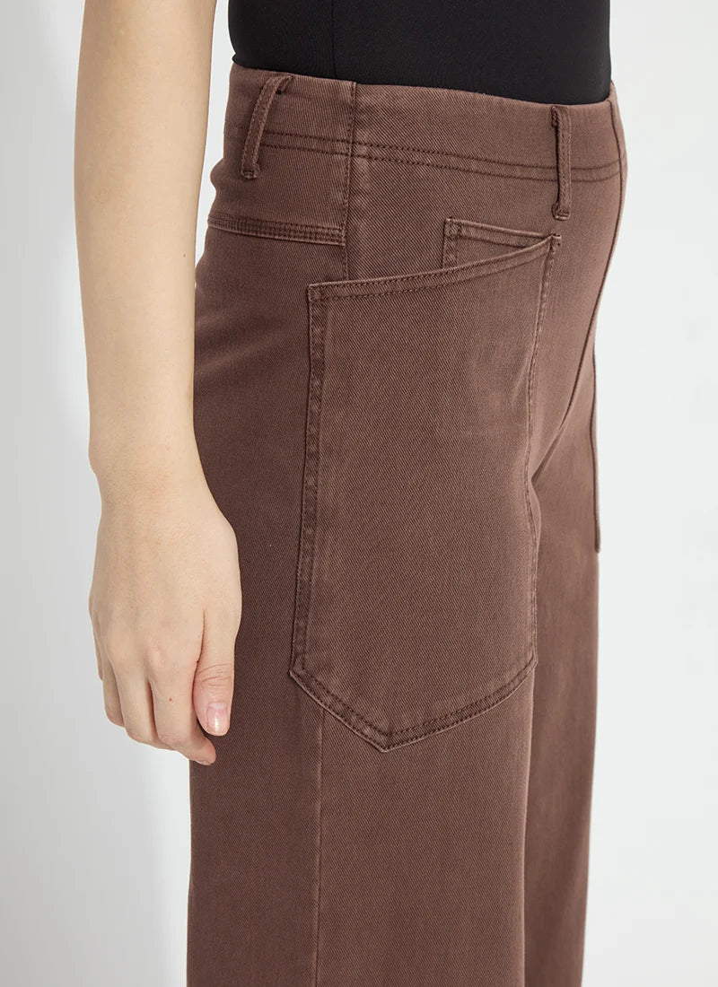 PENELOPE CURVED CUFFED DENIM BARREL LEG-COCOA-LYSSE
