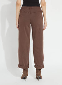 PENELOPE CURVED CUFFED DENIM BARREL LEG-COCOA-LYSSE