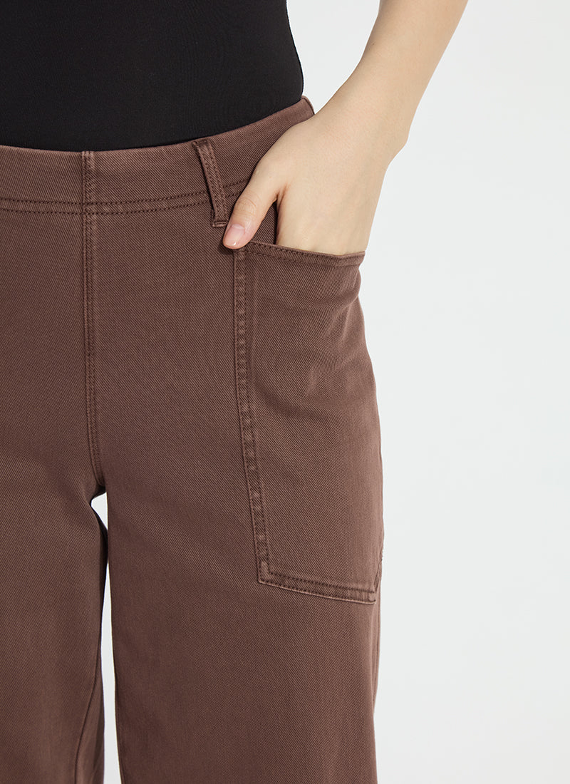 PENELOPE CURVED CUFFED DENIM BARREL LEG-COCOA-LYSSE