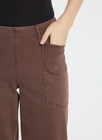 PENELOPE CURVED CUFFED DENIM BARREL LEG-COCOA-LYSSE