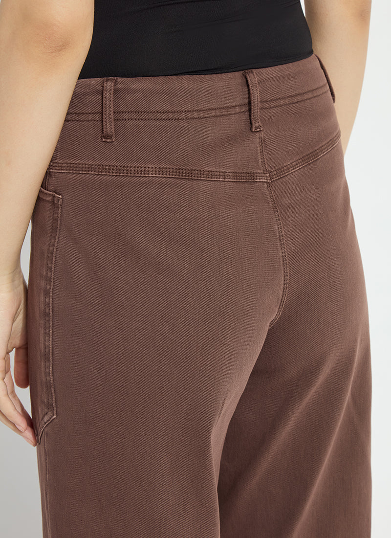 PENELOPE CURVED CUFFED DENIM BARREL LEG-COCOA-LYSSE