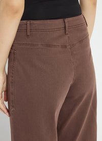 PENELOPE CURVED CUFFED DENIM BARREL LEG-COCOA-LYSSE