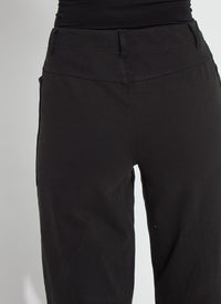 PENELOPE CURVED CUFFED DENIM BARREL LEG-BLACK-LYSSE