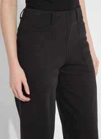 PENELOPE CURVED CUFFED DENIM BARREL LEG-BLACK-LYSSE