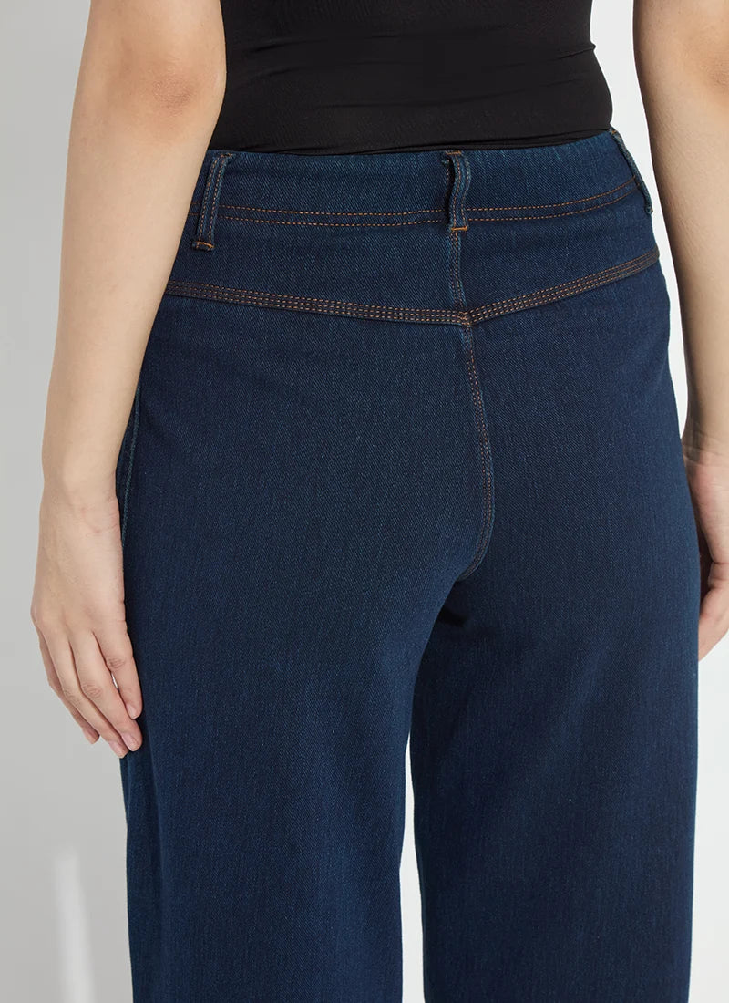 PENELOPE CURVED CUFFED DENIM BARREL LEG-INDIGO-LYSSE