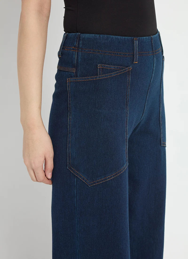 PENELOPE CURVED CUFFED DENIM BARREL LEG-INDIGO-LYSSE