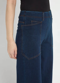 PENELOPE CURVED CUFFED DENIM BARREL LEG-INDIGO-LYSSE