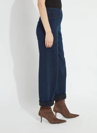 PENELOPE CURVED CUFFED DENIM BARREL LEG-INDIGO-LYSSE