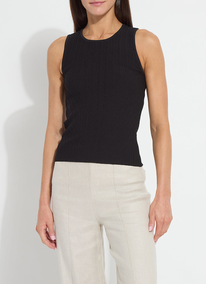ANDREIA RIBBED KNIT TANK-BLACK-LYSSE