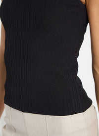 ANDREIA RIBBED KNIT TANK-BLACK-LYSSE