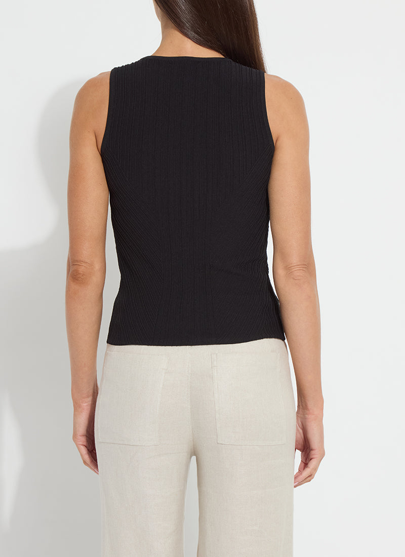 ANDREIA RIBBED KNIT TANK-BLACK-LYSSE