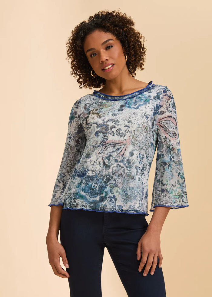 NARNIA BOAT NECK MESH TOP-FDJ FRENCH DRESSING
