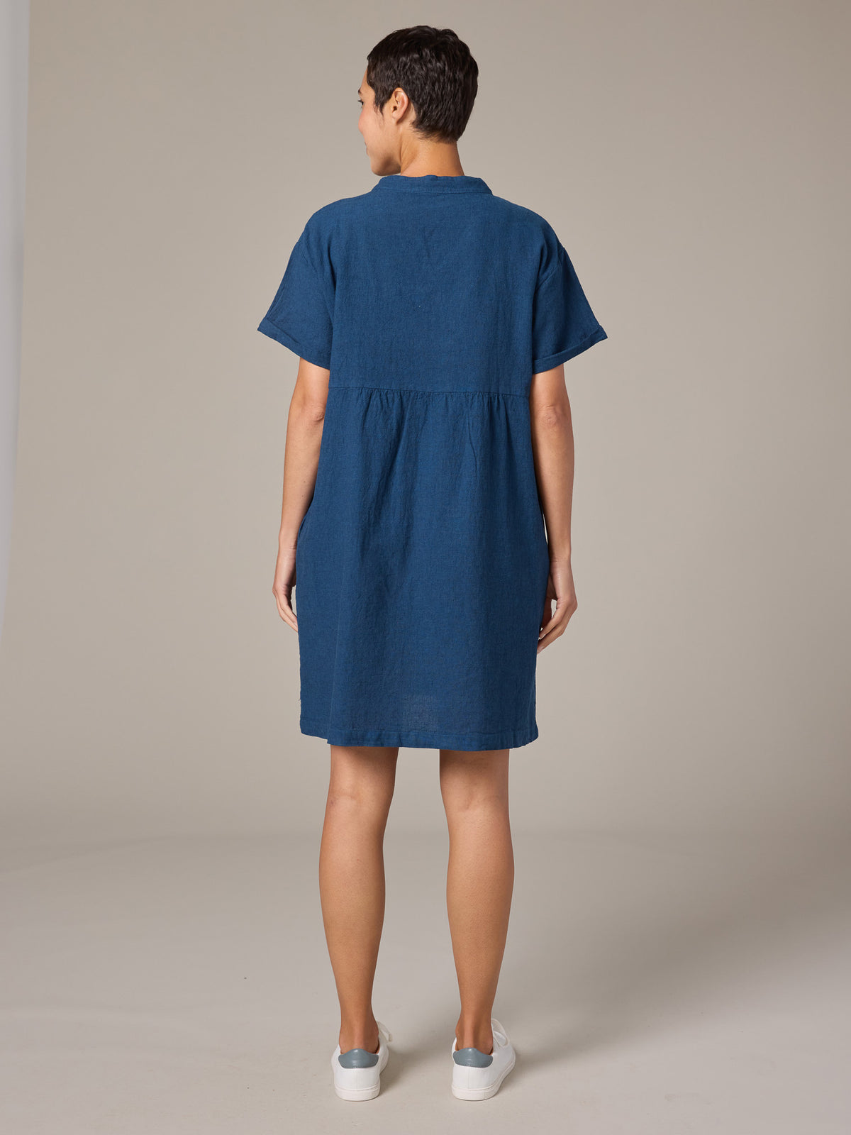 RELAXED CAP SLEEVE DRESS-NAVAL-CUT LOOSE