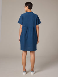 RELAXED CAP SLEEVE DRESS-NAVAL-CUT LOOSE
