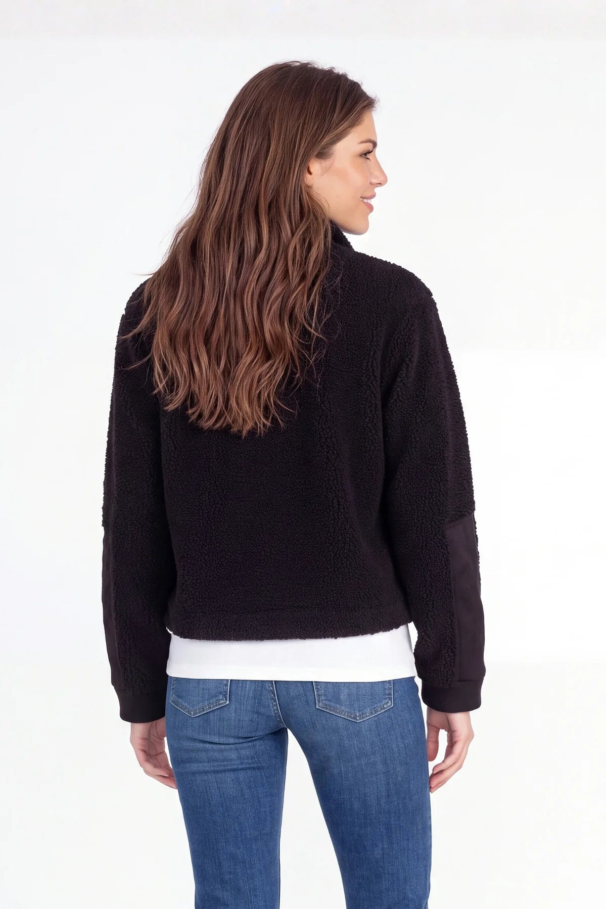 COZY SHERPA JACKET-BLACK-MODODOC