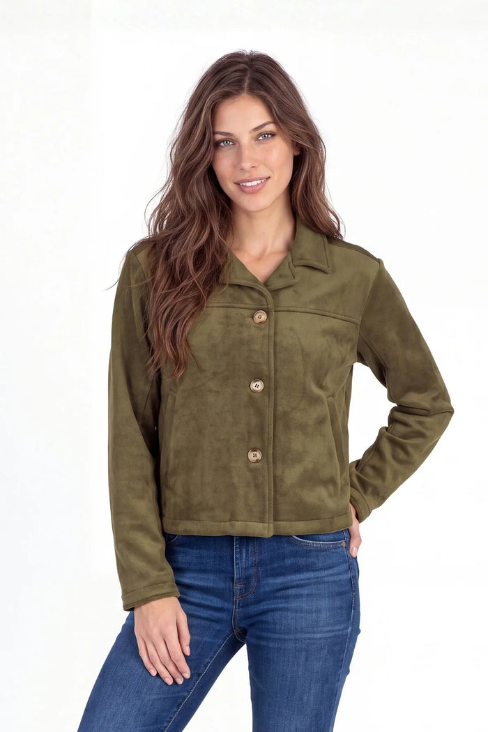 SEAMED SWING JACKET-OLIVE-MODODOC