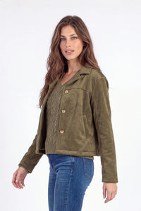 SEAMED SWING JACKET-OLIVE-MODODOC