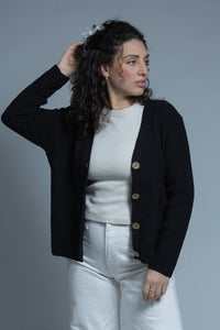 RIBBED 4 BUTTON CARDIGAN 100% COTTON-AVALIN