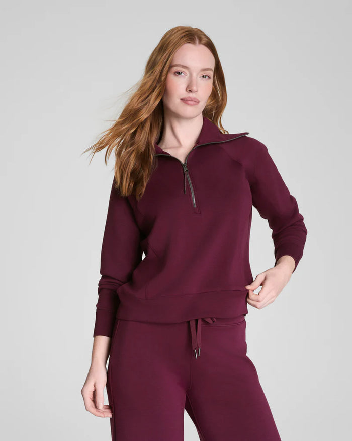 AIRESSENTIALS HALF ZIP-PLUM BERRY-SPANX