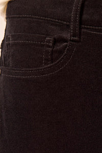 MICRO-CORD AUDREY PULL ON SLIM ANKLE PANT-BLACK-TRIBAL