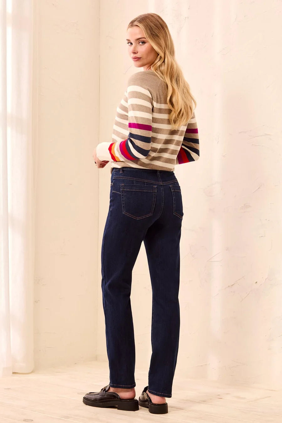 SOPHIA PULL ON STRAIGHT LEG BOUNDLESS STRETCH DENIM-DARK NIGHT-TRIBAL