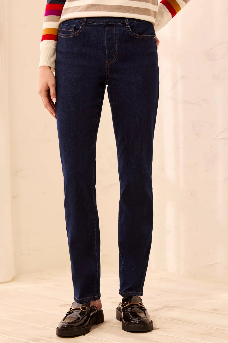 SOPHIA PULL ON STRAIGHT LEG BOUNDLESS STRETCH DENIM-DARK NIGHT-TRIBAL