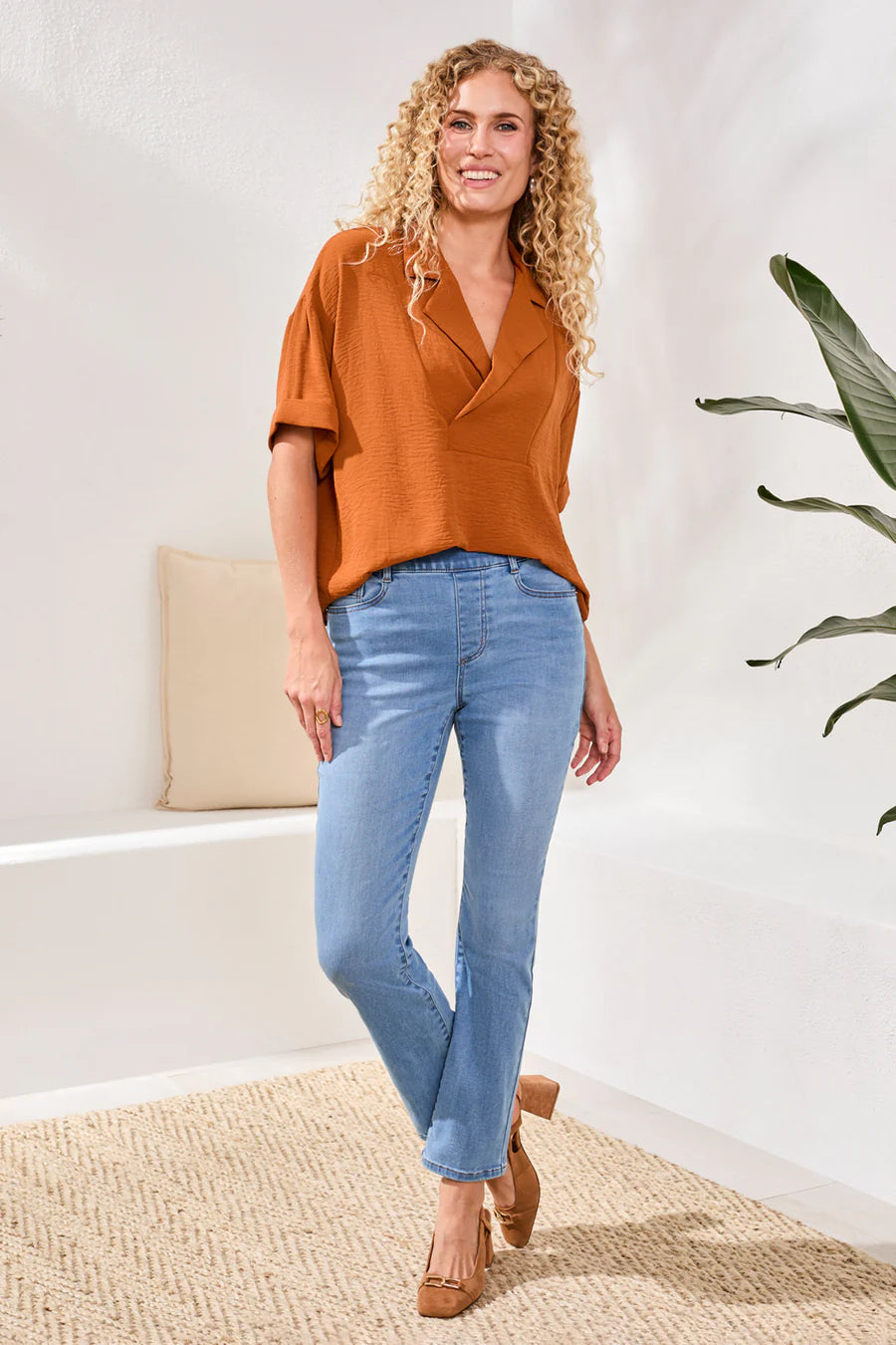 SOPHIA PULL ON STRAIGHT LEG BOUNDLESS STRETCH DENIM-COASTAL BLUE-TRIBAL