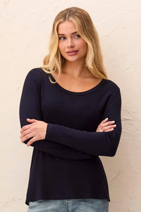 SOFT FRENCH TERRY L/S SCOOP TEE-NIGHTFALL-TRIBAL