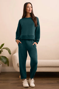 BUTTER SOFT SAND WASH HI-LOW CREW TOP-SILVERPINE-TRIBAL