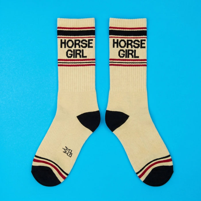 HORSE GIRL CREW SOCKS-GUMBALL POODLE