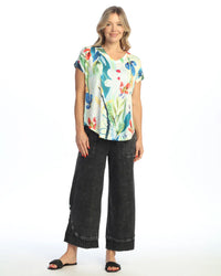 LEMONADE SHORT SLEEVE V-NECK TOP-JESS AND JANE