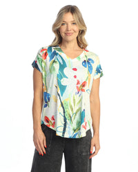 LEMONADE SHORT SLEEVE V-NECK TOP-JESS AND JANE