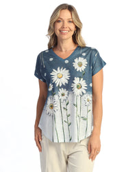 FRIENDSHIP SHORT SLEEVE V-NECK TOP-JESS AND JANE