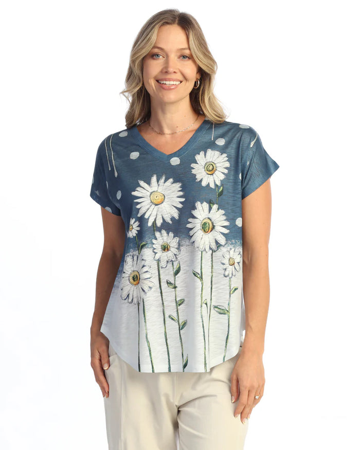 FRIENDSHIP SHORT SLEEVE V-NECK TOP-JESS AND JANE