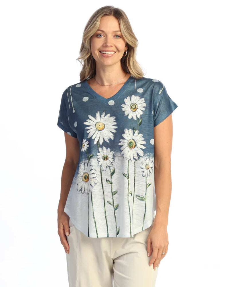 FRIENDSHIP SHORT SLEEVE V-NECK TOP-JESS AND JANE