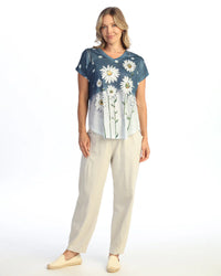 FRIENDSHIP SHORT SLEEVE V-NECK TOP-JESS AND JANE