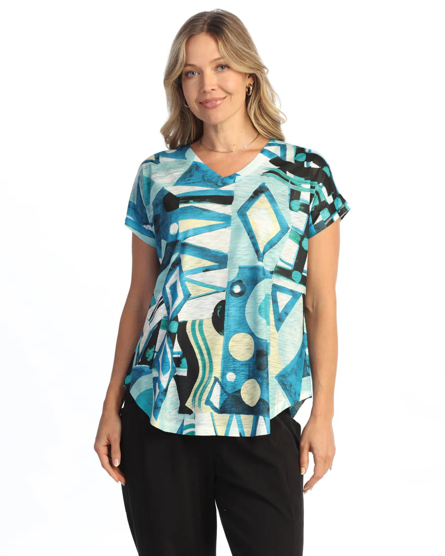 PINATA SHORT SLEEVE V-NECK TOP-JESS AND JANE