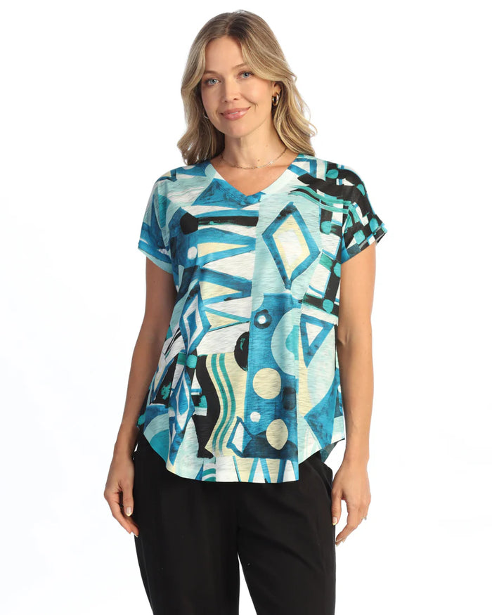 PINATA SHORT SLEEVE V-NECK TOP-JESS AND JANE