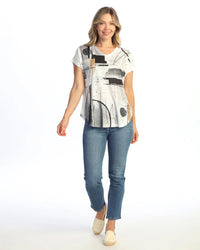 TANGO SHORT SLEEVE V-NECK TOP-JESS AND JANE