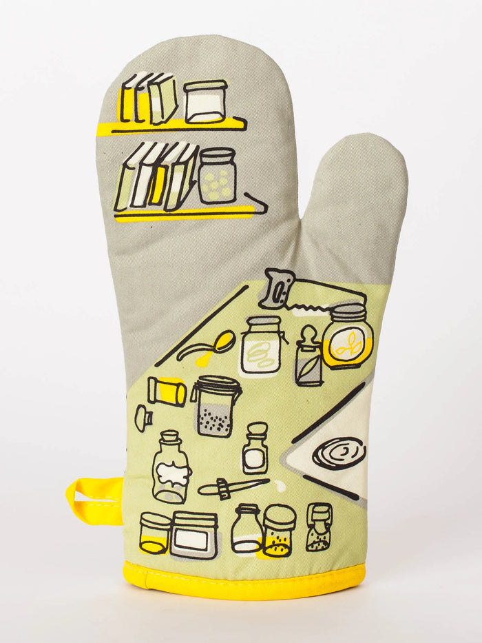 DROPPIN' A RECIPE OVEN MITT - BLUE Q