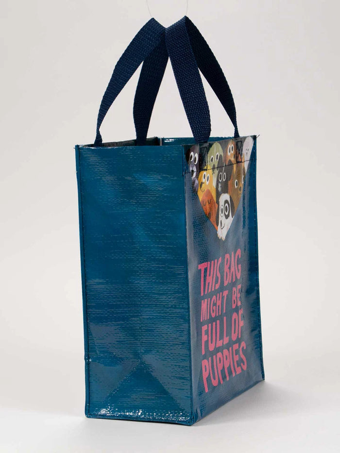 BAG FULL OF PUPPIES HANDY TOTE- BLUE Q