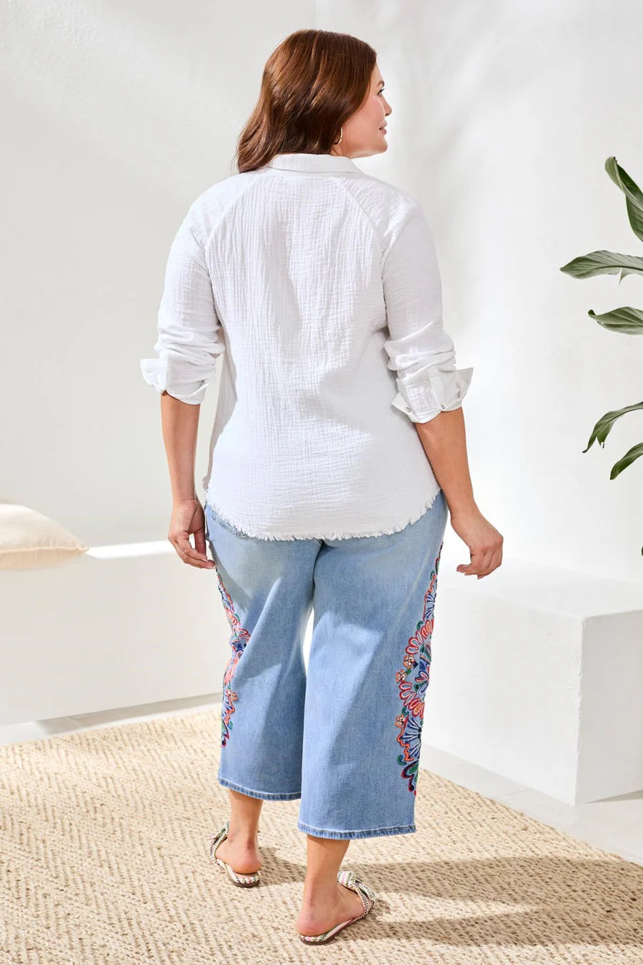 CRINKLE GAUZE BUTTON SHIRT-WHITE-TRIBAL