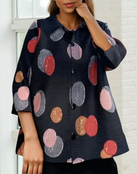 DOTS BUTTON UP JACKET/SHIRT-VANITE COUTURE