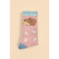 HAPPY HEDGEHOG COZY SOCKS-POWDER