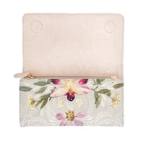 TRI FOLD WALLET-ORCHID LACE-PAPAYA