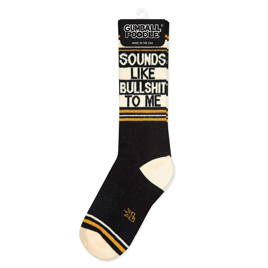 SOUNDS LIKE BULLS%^T CREW SOCKS-GUMBALL POODLE