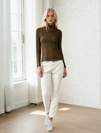 GEO EMBOSSED LONG SLEEVE BLOUSE-VANITE COUTURE