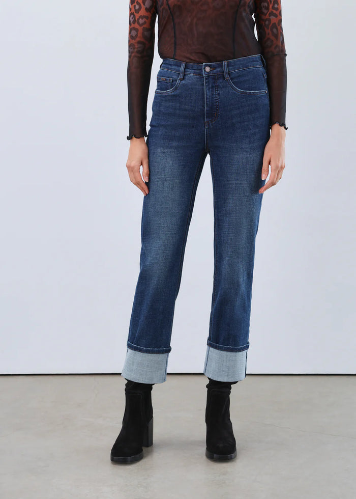 SUZANNE STAIGHT ANKLE DENIM CUFF PANT-FDJ FRENCH DRESSING