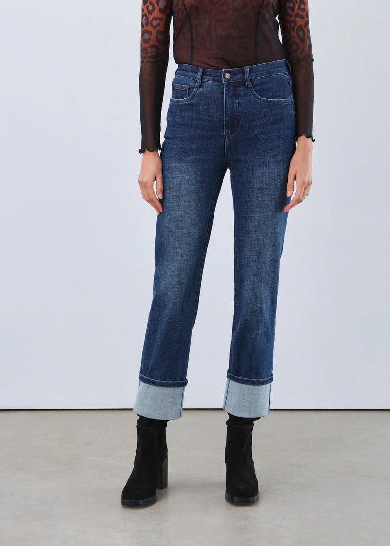 SUZANNE STAIGHT ANKLE DENIM CUFF PANT-FDJ FRENCH DRESSING